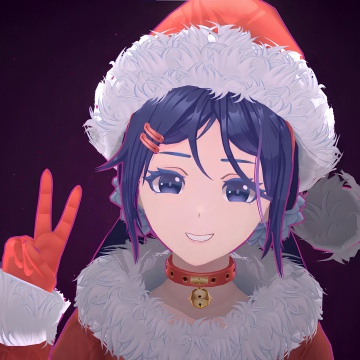 Mita (MiSide), Santa Claus, Dark background, Dark purple, Anime girl, Santa Claus Hat, Mita, MiSide, Video Game
