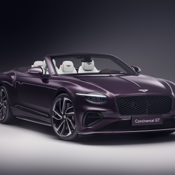 Bentley Continental GT Mulliner Convertible, 2025, 5K, 8K, Purple aesthetic