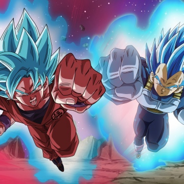 Goku vs Vegeta, Super Saiyan Blue, Dragon Ball Super, 5K