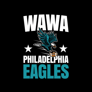 Wawa Philadelphia Eagles, Black background, 5K