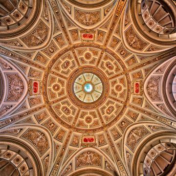 Kunsthistorisches Museum, Ceiling, Austria, Vienna, Indoor, Lights, Ancient architecture, 5K, 8K