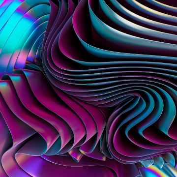 Holographic, Layers, Pink aesthetic, Metallic, Ribbons, Abstract background, Futuristic, Texture, 3D Art, Curves, Waves, Surreal, Dynamic, Vibrant, 5K