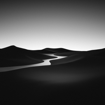 Black and White, Landscape, Desert, River, Monochrome, Minimalist, Surreal, 5K