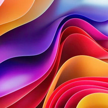 Colorful waves, Abstract art, Fluidic, 3D Render, Colorful gradients, Vibrant, Futuristic, 5K