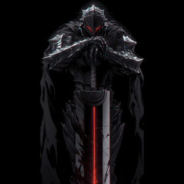 Guts, Black Swordsman, AMOLED, Berserker Armor, 5K, Black background, Dragon Slayer