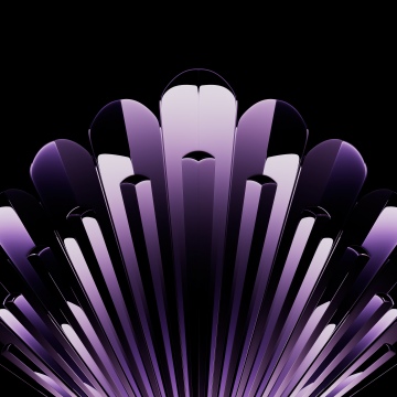 Purple, Metallic, Luxury, Geometric, AMOLED, Black background, Oppo Find N5, Stock, Symmetry, 3D Render, Abstract background, 5K