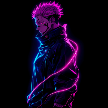 Sukuna x Gojo, AMOLED, Pink, 5K, Black background, Jujutsu Kaisen, Sukuna, Satoru Gojo