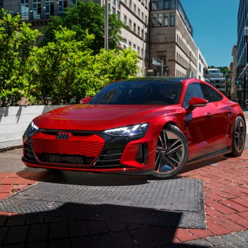 Audi RS e-tron GT, Urban, Electric Sports cars, Red cars, Luxury Sedan