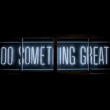 Do Something Great, Neon glow, Inspirational quotes, Black background