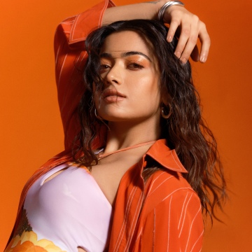 Rashmika Mandanna, Orange background, Grazia India, 5K, 8K, Fashion