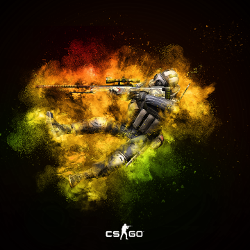 CS GO, Sniper, Counter-Strike: Global Offensive, Splash, Dark background