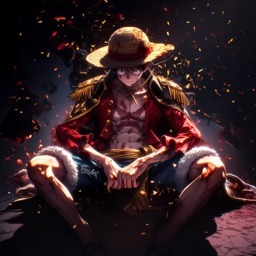 Straw Hat Luffy, One Piece, AI art, Monkey D. Luffy, 5K