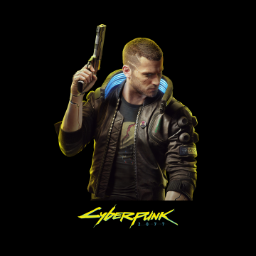 Cyberpunk 2077, Black background, PC Games, Xbox Series X, PlayStation 4, Google Stadia, Xbox One, 2020 Games