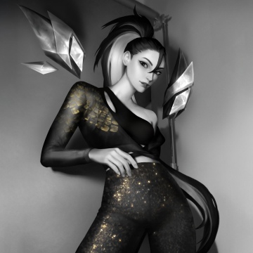 Kai'Sa, 8K, KDA, Monochrome, 5K