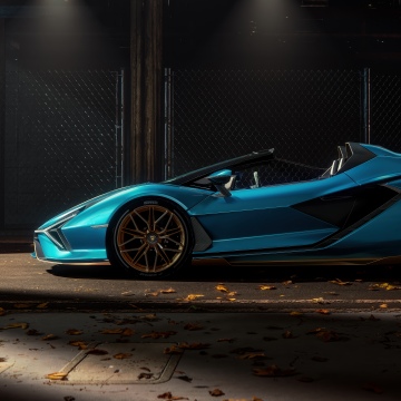 Lamborghini Sián Roadster, Hanger, Aesthetic, Hybrid sports car, 5K