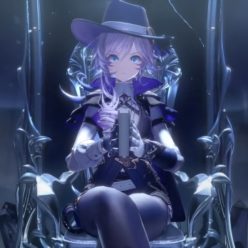 Silver Palace, Anime girl, 5K, 2026 Games, Purple aesthetic