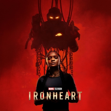 Dominique Thorne, Ironheart, 2025 Series, Marvel Cinematic Universe, Red background, Marvel Comics, TV series