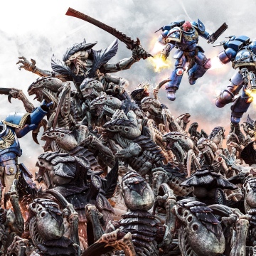 Warhammer 40K Space Marine 2, Tyranid Horde, Key Art, Video Game