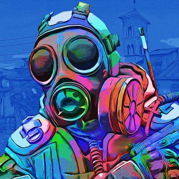 CS GO, SAS, Counter-Strike: Global Offensive, Blue background, Colorful