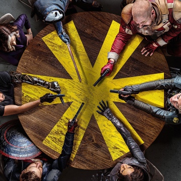 Thunderbolts, Round table, Movie poster, 5K, Marvel Cinematic Universe, 2025 Movies, Black Widow, Bucky Barnes, Taskmaster, Red Guardian, Marvel Superheroes, Yelena Belova, U.S. Agent, Ava Starr (Ghost)
