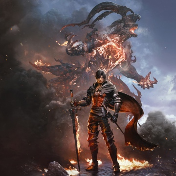 Final Fantasy XVI, Cover Art, Clive Rosfield, 5K, Monster
