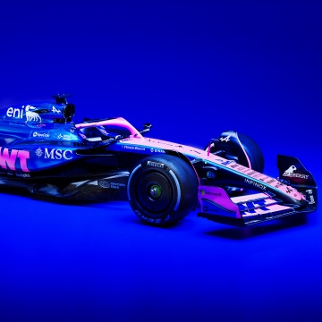 Alpine A525, 2025, 5K, 8K, Formula One cars, F1 Cars, Blue background, Blue aesthetic