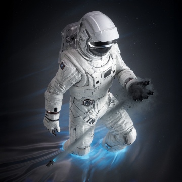 Astronaut, Dark aesthetic, Deep space, Space exploration, Space artwork, Space dust, 5K, Dark background