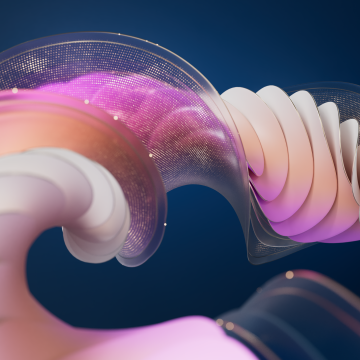 Translucent, Pastel gradient, 3D Render, Abstract art, Fluid gradient, Dark blue