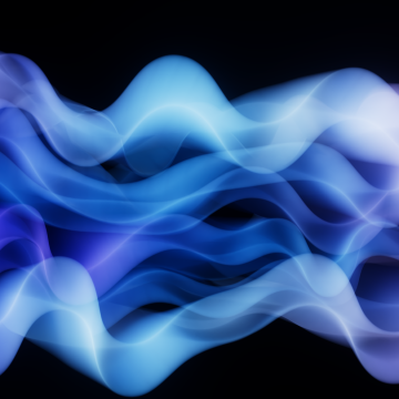 Abstract Waves, Microsoft Design, Fluid, Gradient Abstract, Blue gradient, Purple, Luminous, Black background
