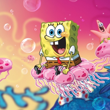 SpongeBob SquarePants, Patrick Star, Jellyfish, Underwater, Cartoon