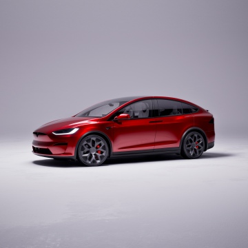 Tesla Model X Plaid, 2025, Red cars, Electric cars