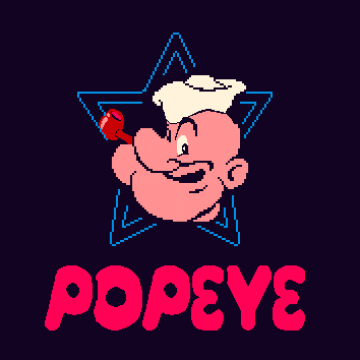 Popeye, Pixel art, Retro, Dark background, 5K