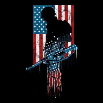 American flag, Soldier, Patriotic, Silhouette, USA Flag, Dark background, Memorial day