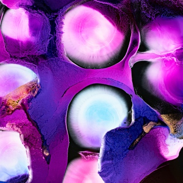 Purple abstract, Fluid art, Vibrant, 5K