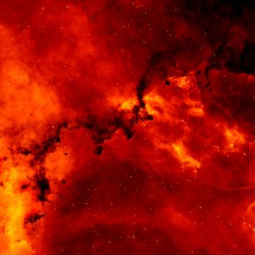 Solar flares, Fire, Outer space, Blazing, Red background, Galaxy, 5K