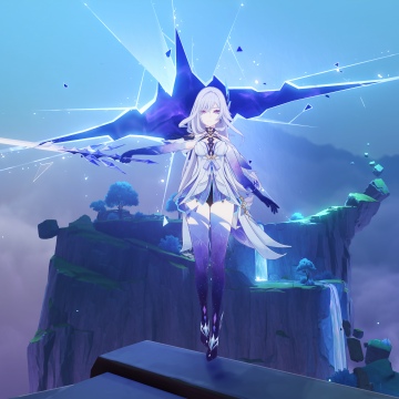Skirk, Blue aesthetic, Anime girl, Genshin Impact