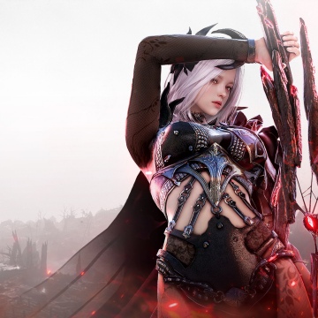 Black Desert, Female warrior, Sword, Red glow, Online games