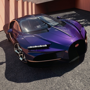 Bugatti Tourbillon, Hypercar, Purple car, Modern architecture
