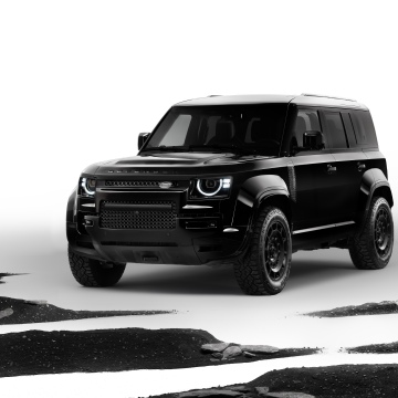 Land Rover Defender OCTA, Black Edition, 2025, 5K, 8K, Black cars, Black and White