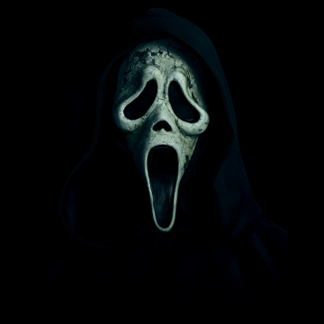 Ghostface, Black background, 5K, Scream, Horror, Mask, AMOLED