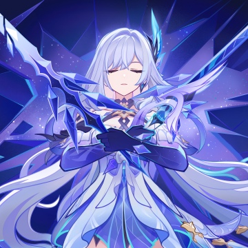 Skirk, Anime girl, Anime warrior, Blue aesthetic, Shattered, Genshin Impact