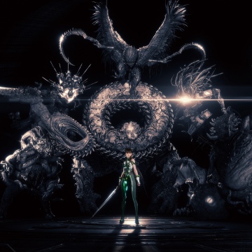 EVE (Stellar Blade), Dark background, Video Game