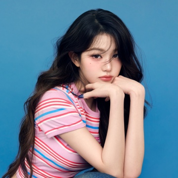 Jang Wonyoung, Blue background, 5K, 8K, K-pop idol