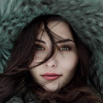 Woman, Portrait, Closeup, Fair, Beautiful, Cold, Winter, 5K