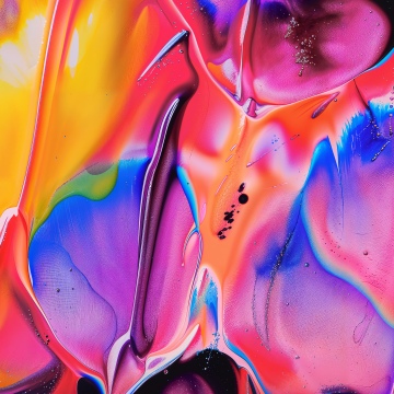 Fluid art, Vibrant, Texture, 5K, Colorful abstract, Liquid art