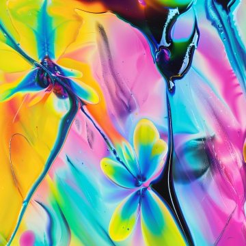 Multicolor, Fluid abstract, Neon colors, 5K