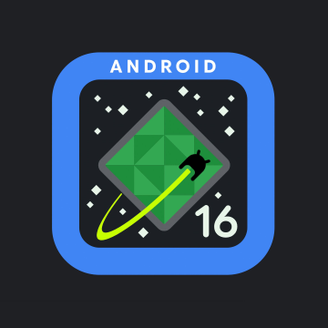 Android 16, 5K, Dark background, Android logo