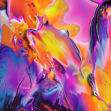 Multicolor, Fluid art, Glossy, Colorful abstract