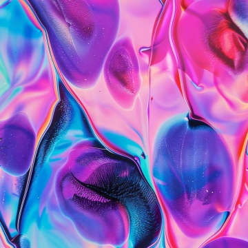 Holographic, Liquid art, Vibrant, Colorful abstract, 5K