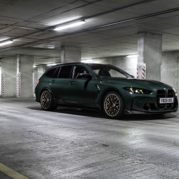 BMW M3 CS Touring, 2025, 5K, 8K, Dark green, Parking garage